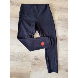 lululemon Align High-Rise Leggings Black Maple Leaf Graphic Size 12 Yoga Pants